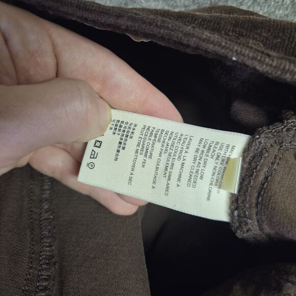 Pilcro Anthropologie Classy Corduroy High Rise Skinny Pants Dark Brown Size 28 - Picture 8 of 10